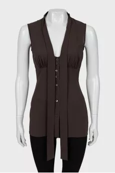 Brown fitted blouse