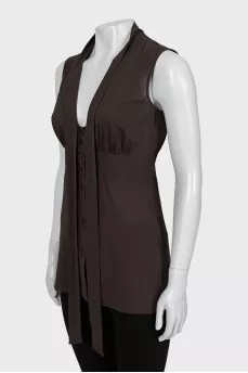 Brown fitted blouse