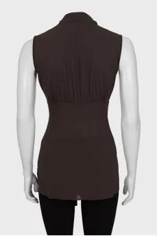 Brown fitted blouse