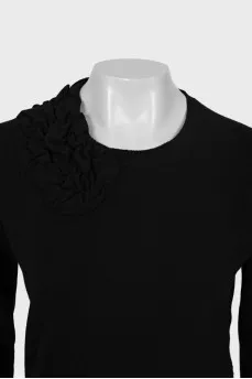 Black jumper with collar decoration