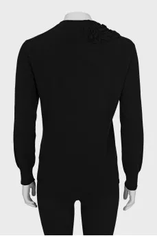 Black jumper with collar decoration