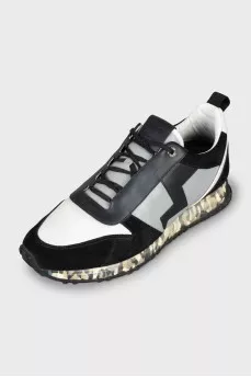 Men's suede and leather sneakers
