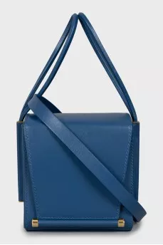 Blue leather cube bag