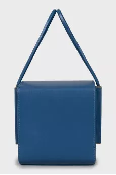 Blue leather cube bag