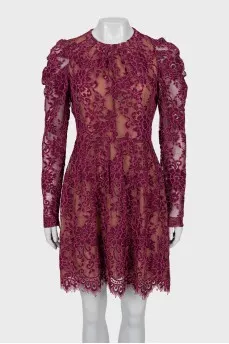 Guipure dress with tag