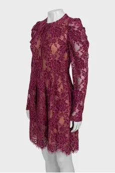 Guipure dress with tag