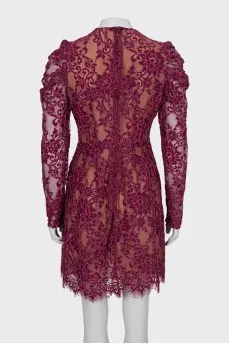 Guipure dress with tag