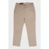 Beige trousers with a mid-waist
