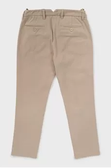 Beige trousers with a mid-waist