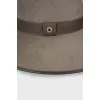 Wool cape with leather band