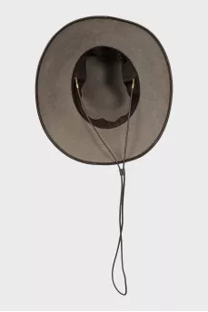 Wool cape with leather band