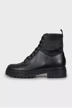 Black leather boots
