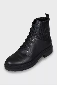 Black leather boots