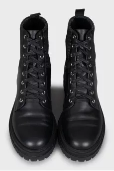 Black leather boots