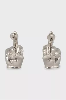 Серебристые серьги с биркой