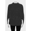 Knitted wool poncho