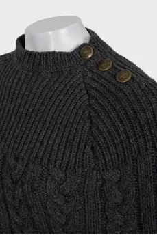 Knitted wool poncho