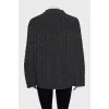 Knitted wool poncho