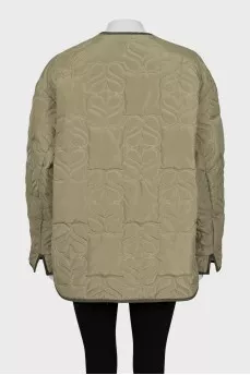 Quilted Print Button Down Jacket
