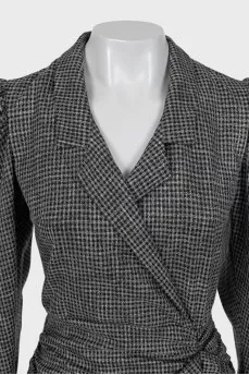 Checkered dress decorated with frills