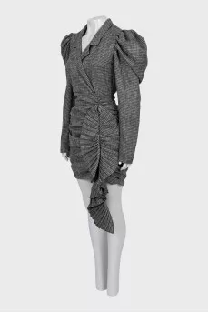 Checkered dress decorated with frills