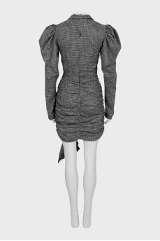 Checkered dress decorated with frills