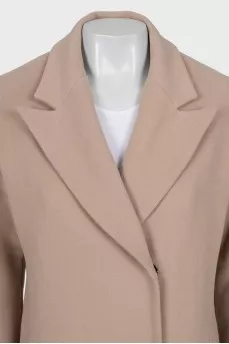 Beige straight cut coat