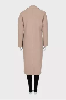 Beige straight cut coat