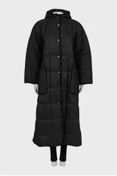 Quilted Maxi Jacket with Hood