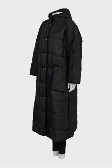 Quilted Maxi Jacket with Hood