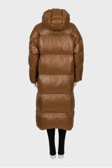 Quilted Maxi Down Jacket with Hood