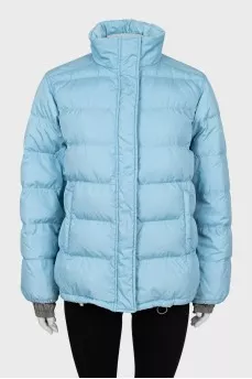 Quilted down jacket in blue