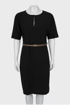 Black dress with belt