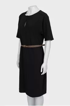 Black dress with belt