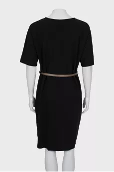 Black dress with belt