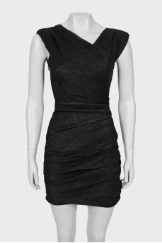 Draped dress with lurex
