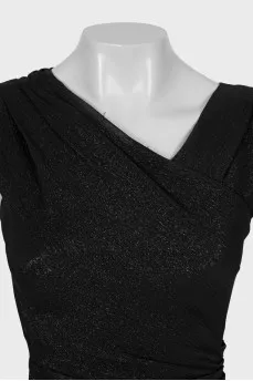 Draped dress with lurex