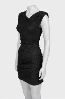 Draped dress with lurex