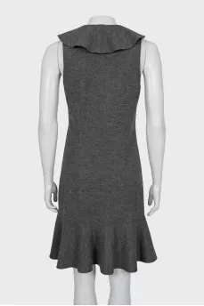Wool dress with frill
