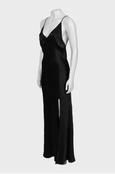 Dress with keychains and a slit