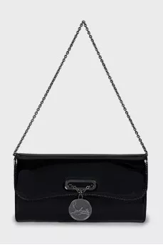 Black patent leather clutch
