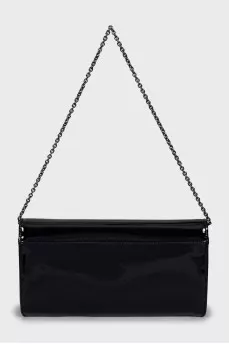 Black patent leather clutch