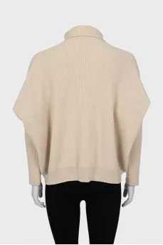 Cashmere ribbed sweater with tag