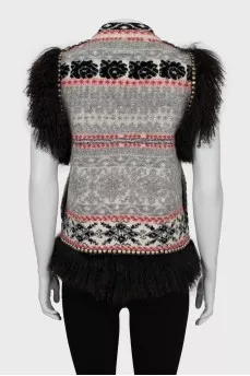 Wool vest with pattern
