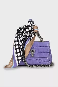 Crossbody bag decorated with a scarf