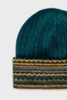 Knitted set of hat and gloves