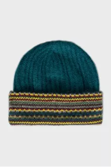 Knitted set of hat and gloves