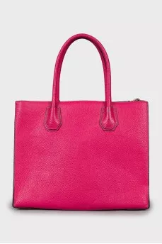 Pink eco leather tote bag