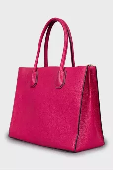 Pink eco leather tote bag