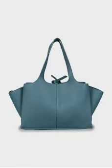 Leather drawstring tote bag